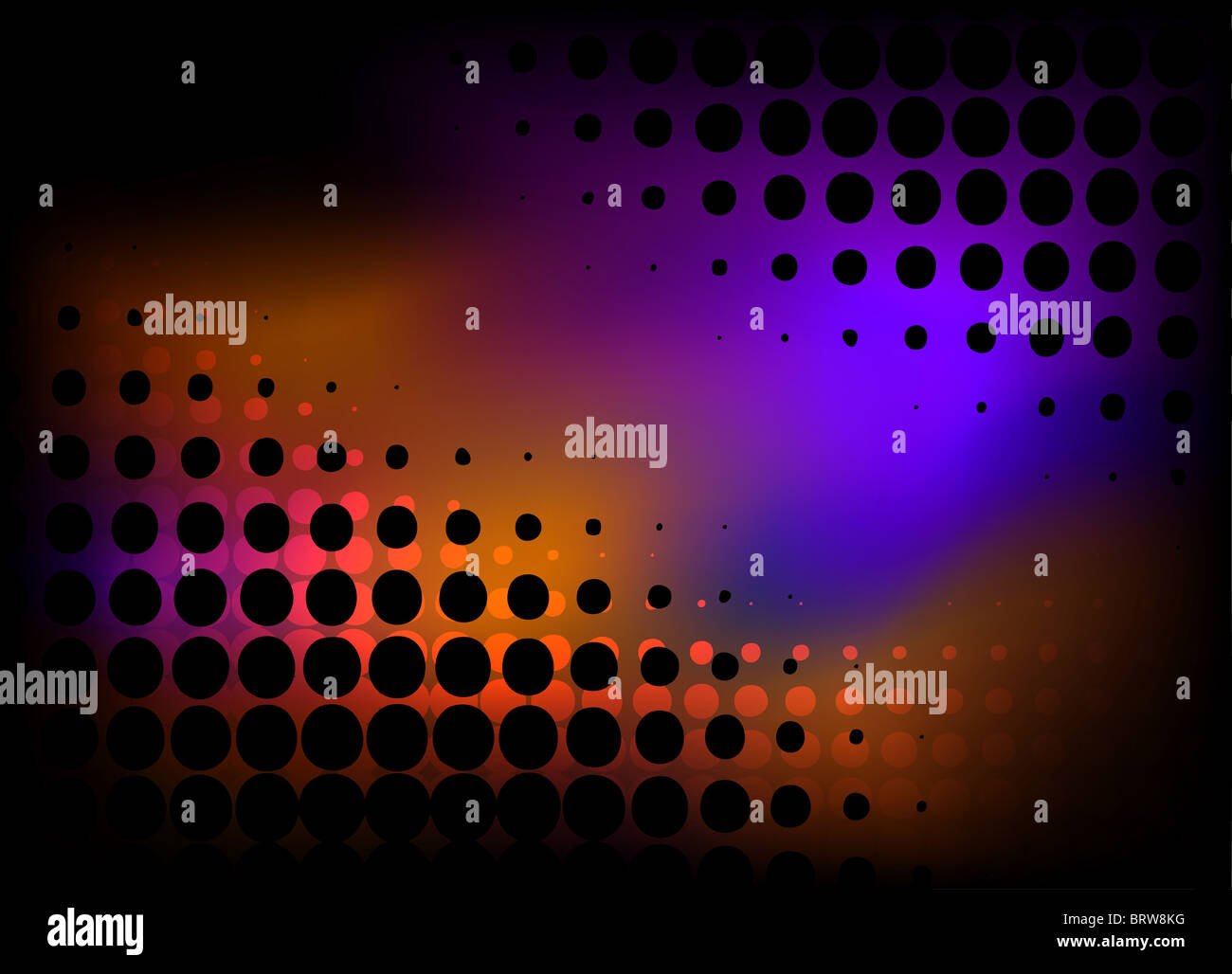 Abstract background design of black dots and colors Stock Photo