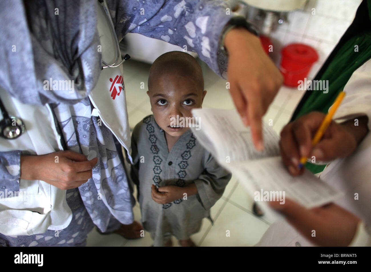 pediatric ward of an Afghan hospital Stock Photo