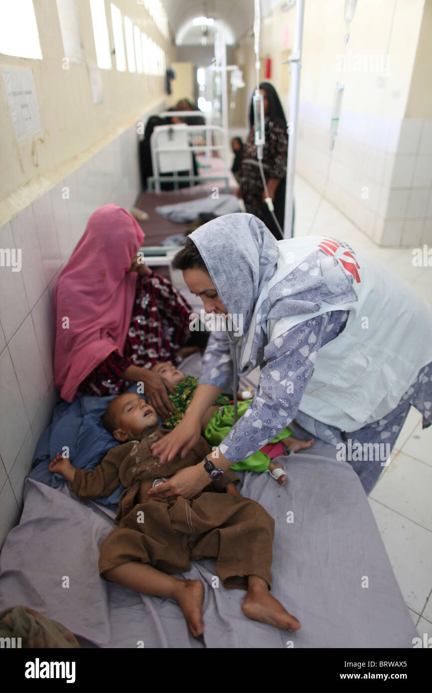 pediatric ward of an Afghan hospital Stock Photo