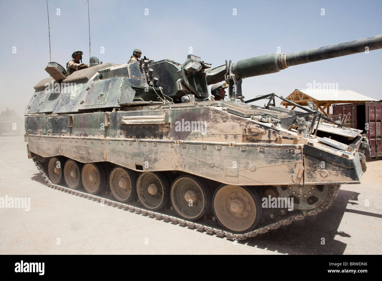 Howitser tank (ISAF) in Afghanistan Stock Photo