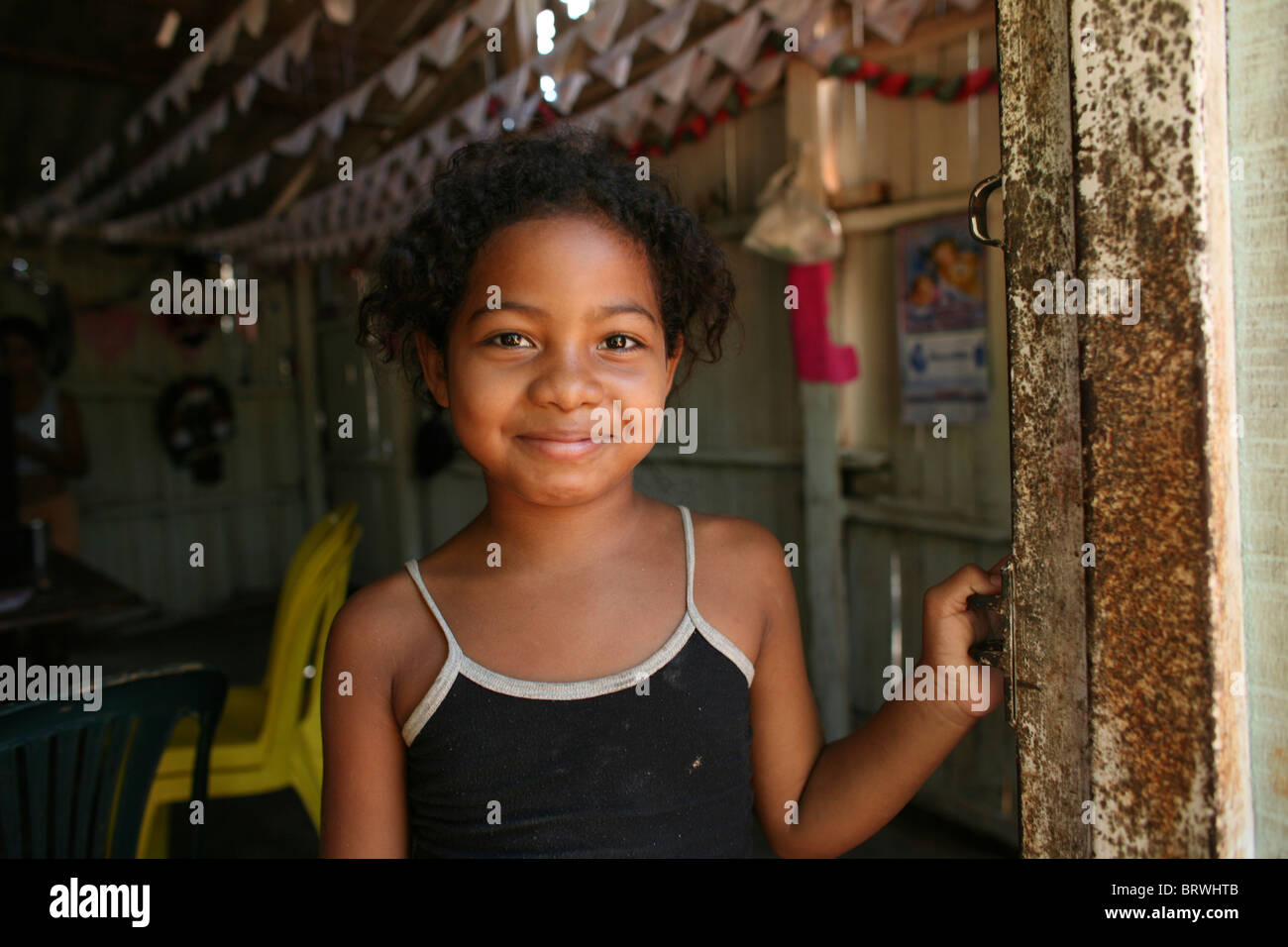 Slum Inhabitants In Colombia Stock Photo Alamy