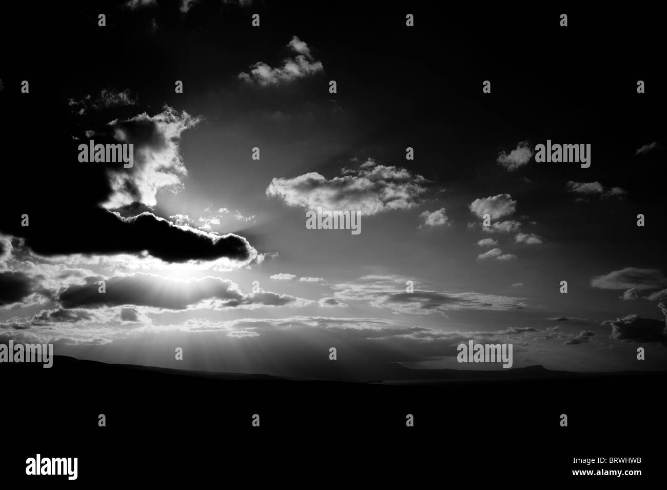 Dramatic clouds sunset black Black and White Stock Photos & Images - Alamy
