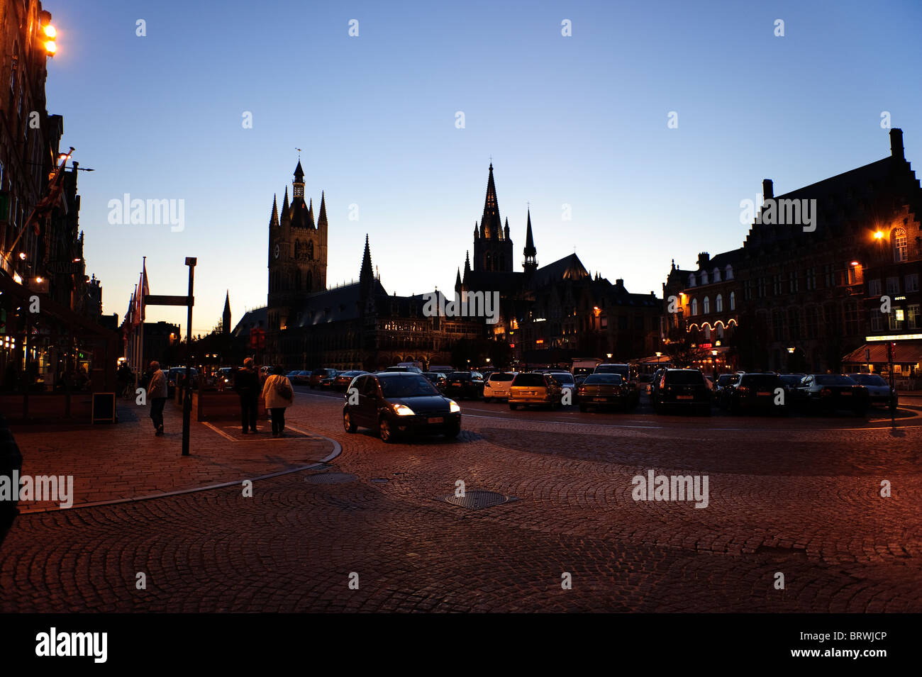 Ypres at Night Stock Photo