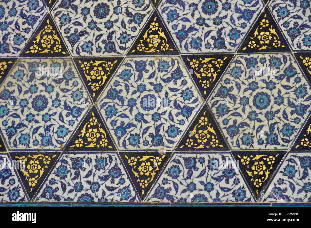 TURKEY Detail from the Topkapi Palace, Istanbul. Tiles. photo by Sean Sprague Stock Photo