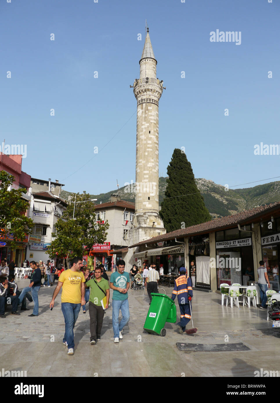 TURKEY Street scene with minaret, Antakya (formerly Antioch) in Hatay Province. photo by Sean Sprague Stock Photo