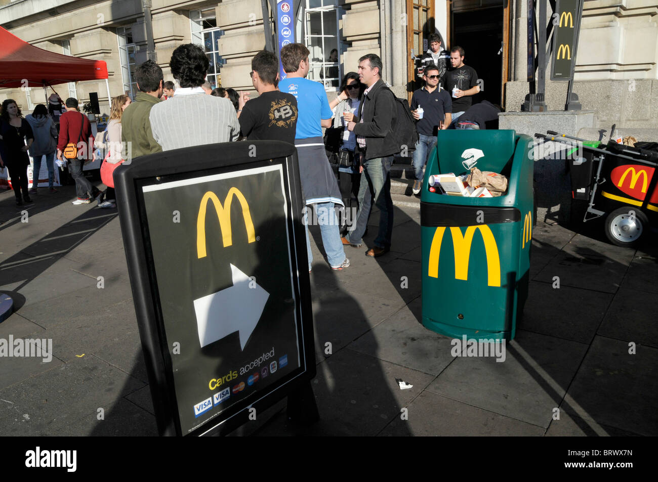 Tourists at McDonalds fast food restaurant in London UK Stock Photo Alamy