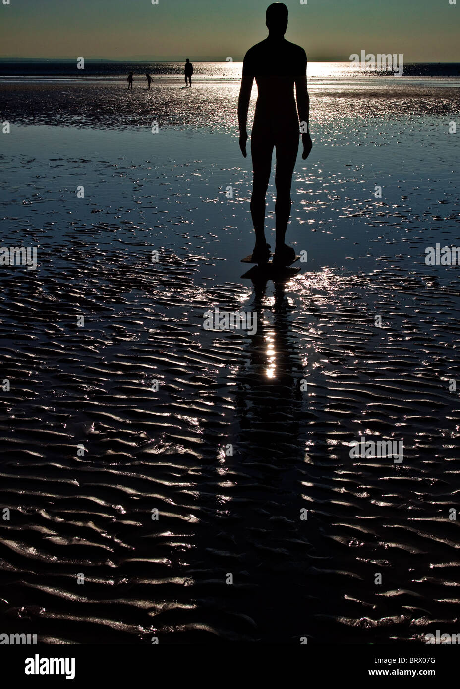 Crosby Beach Statue Stock Photo Alamy