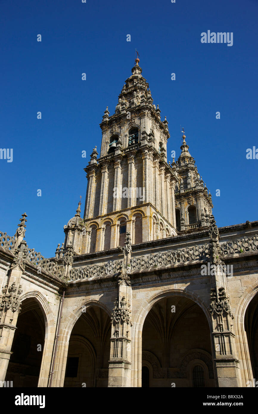 Exterior of the Cathedral in Santiago de Compostela Stock Photo