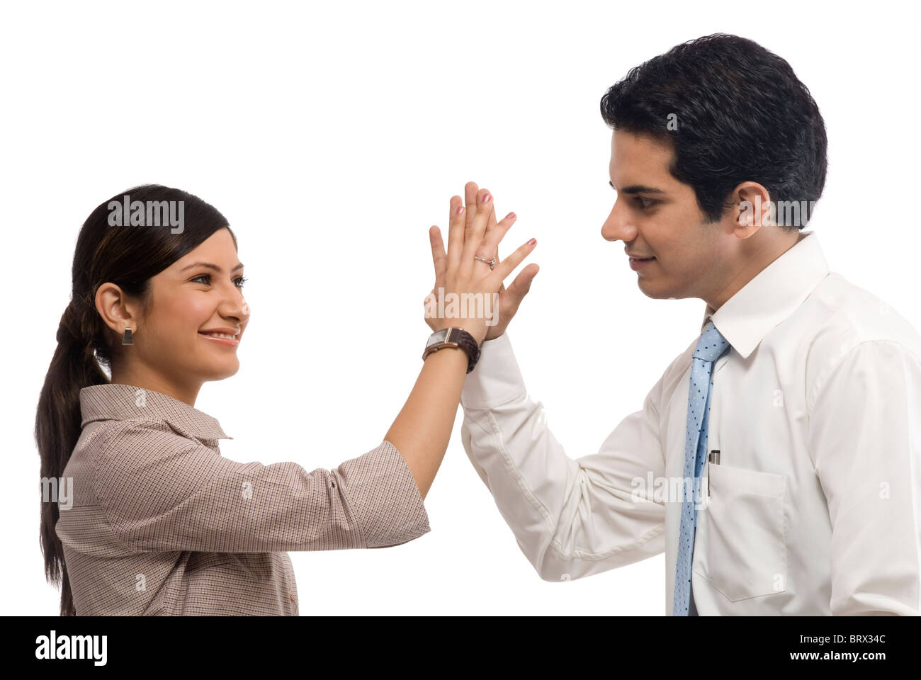 One man and one woman joining hands Stock Photo - Alamy