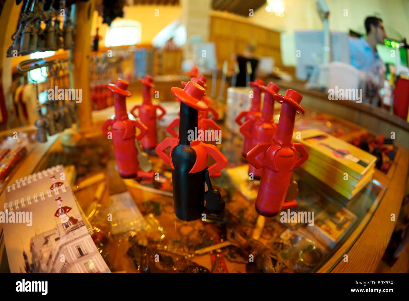 Tio Pepe merchandise for sale in shop in Jerez Spain. Stock Photo