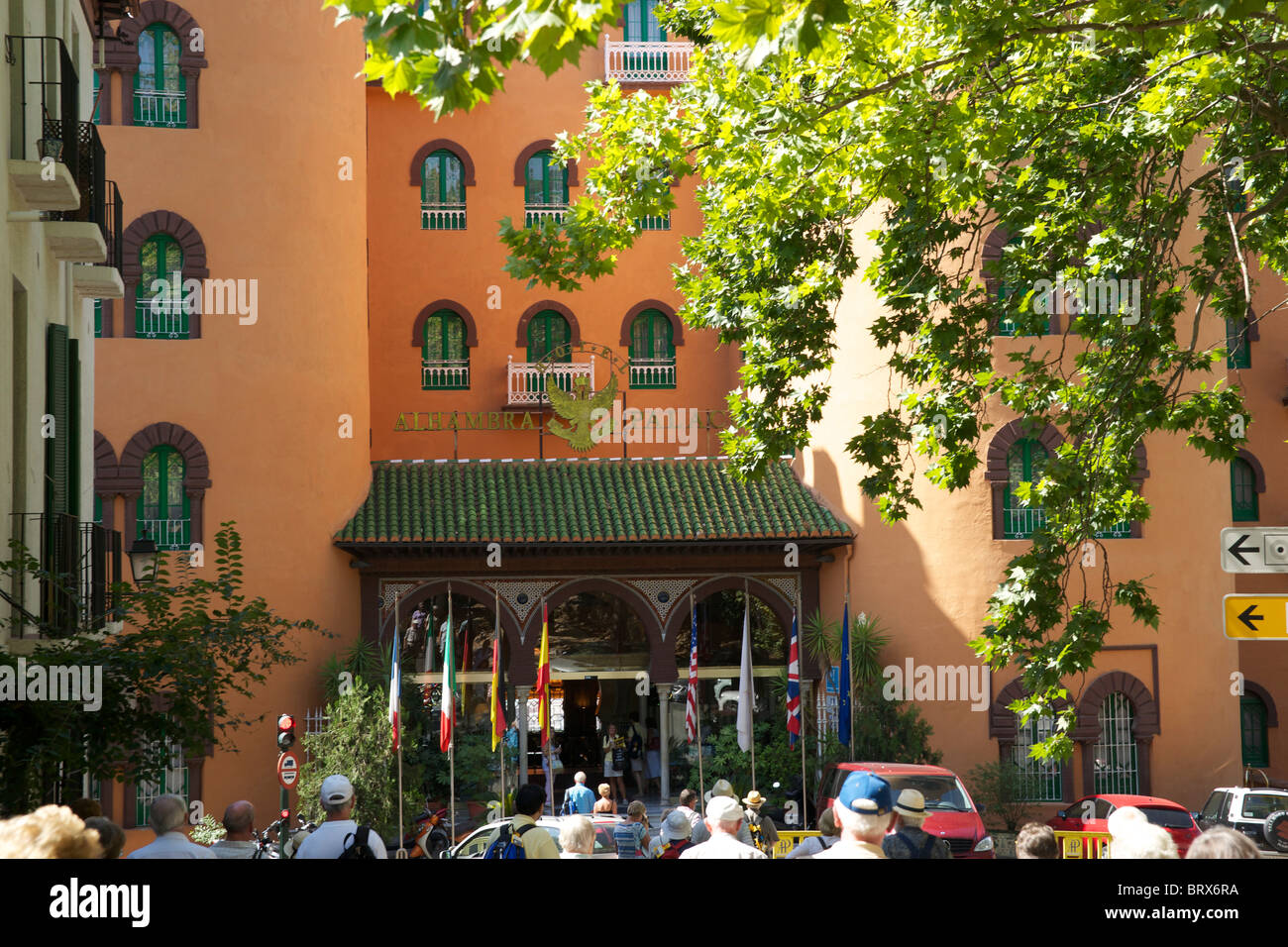 Entrance to Alhambra Palace Hotel, Granada Stock Photo