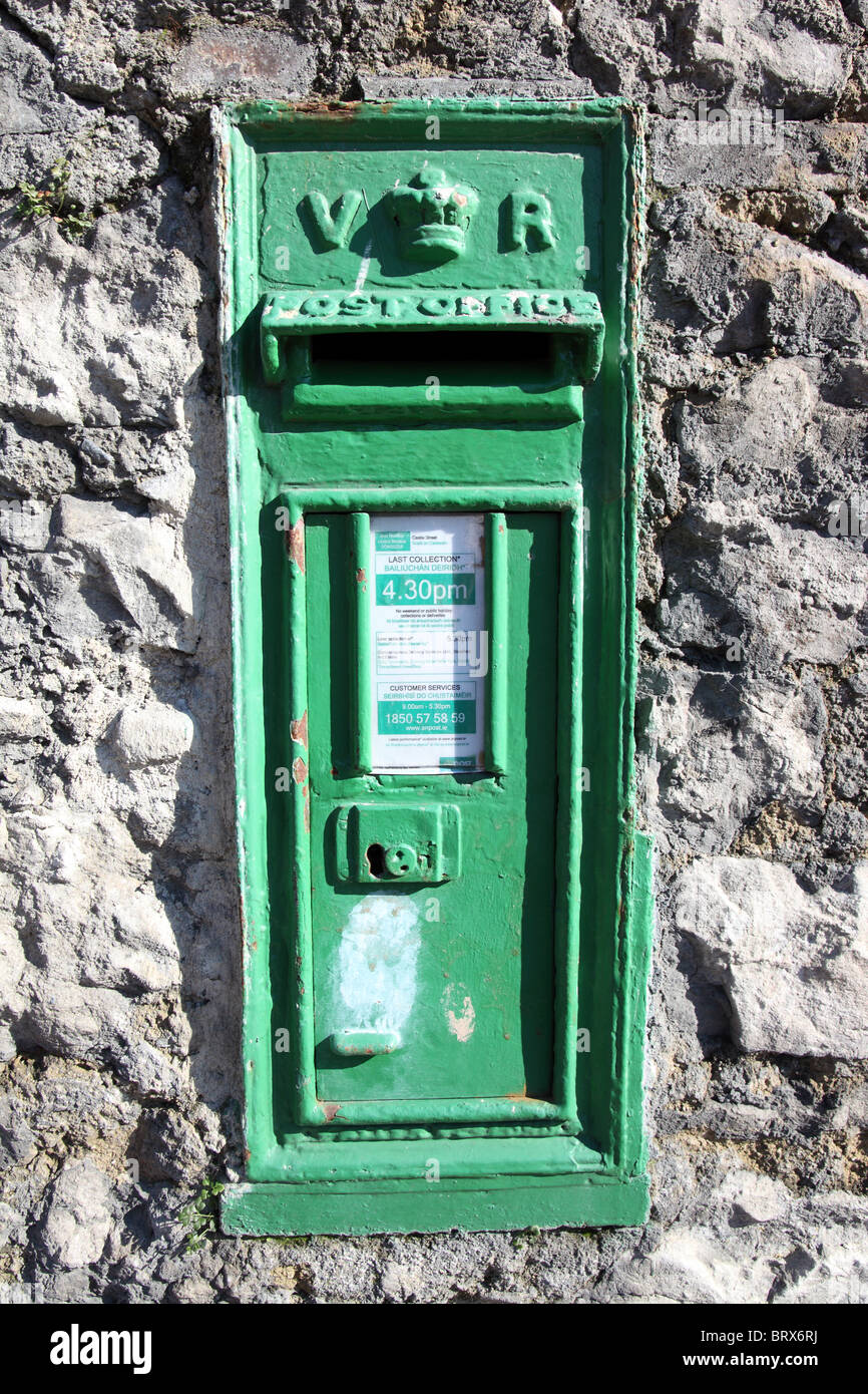 Victorian, wall post box, Carrickmacross, County Monaghan, Ireland Stock Photo