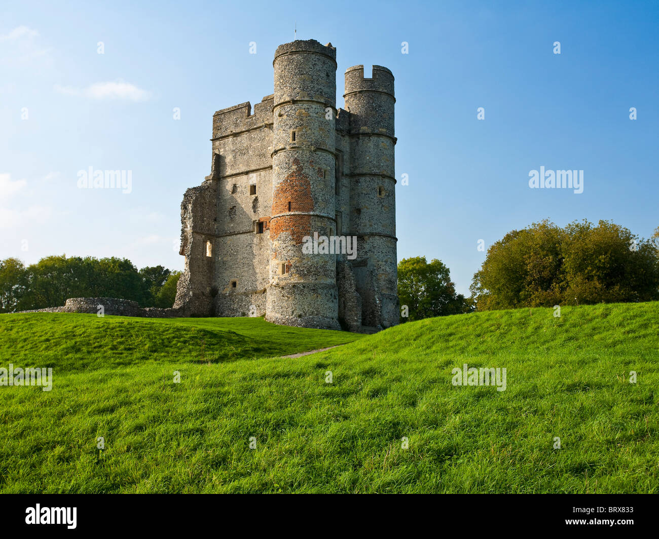 Ruins of Donnington Castle built in 1386 by Sir Richard Adderbury near Newbury Berkshire. Only the gatehouse remains Stock Photo