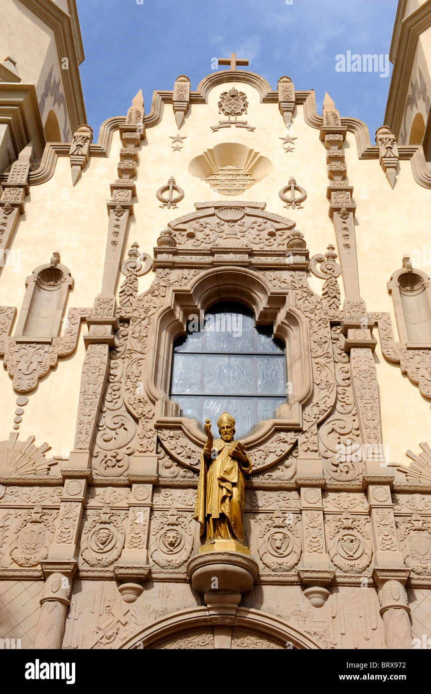 Bronze Statue of St. Augustine Cathedral Downtown Tucson Arizona Stock