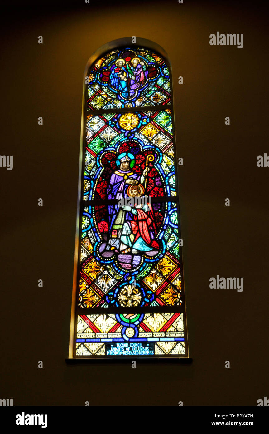 St. Augustine Cathedral Stained Glass Downtown Tucson Arizona Stock