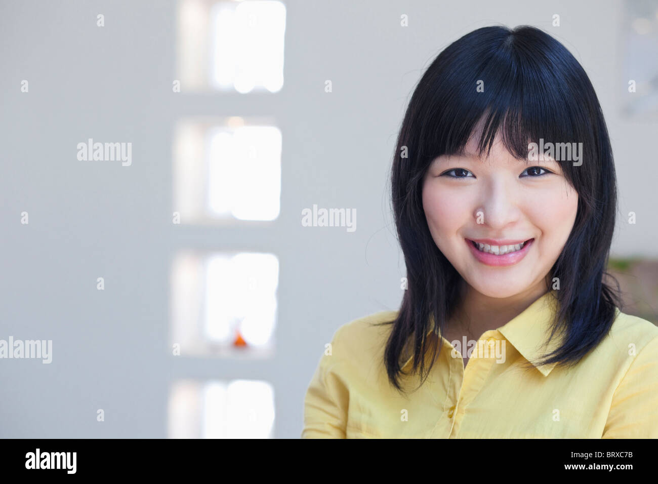 Portrait of Happy Young Woman Stock Photo - Alamy