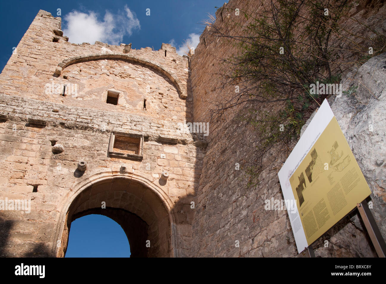 Acrocorinth fortress in Ancient Corinth Stock Photo