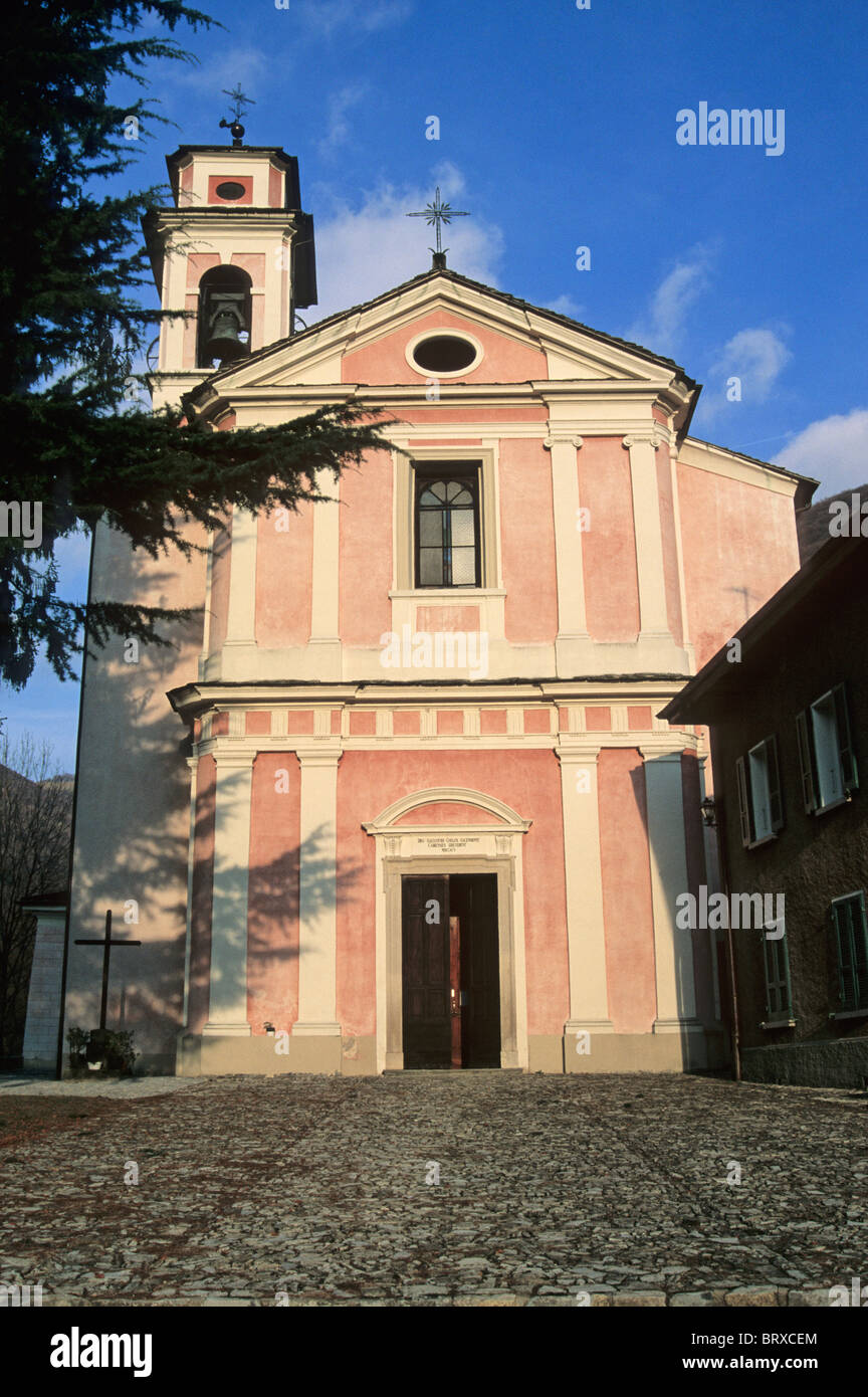 church in Cabbio - Valle di Muggio - Ticino - Switzerland Stock Photo