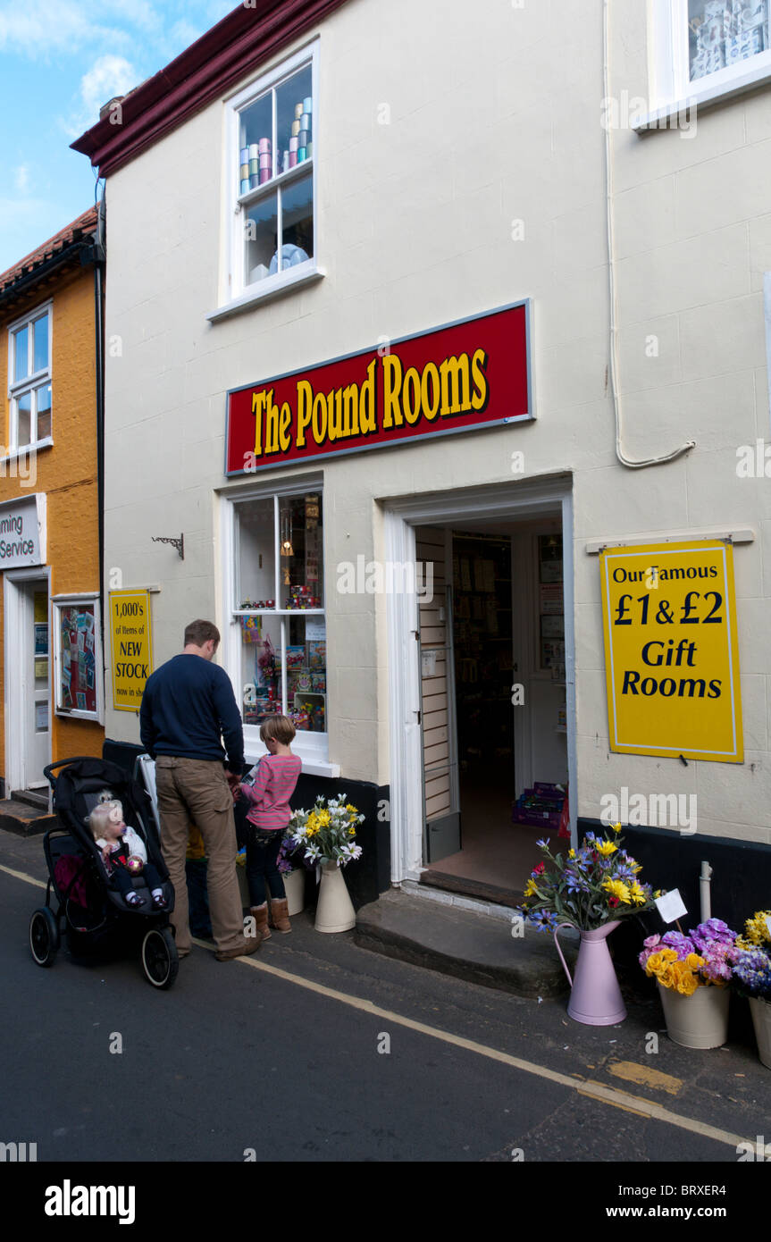 The Pound Rooms shop in Wells-next-the-Sea, Norfolk Stock Photo