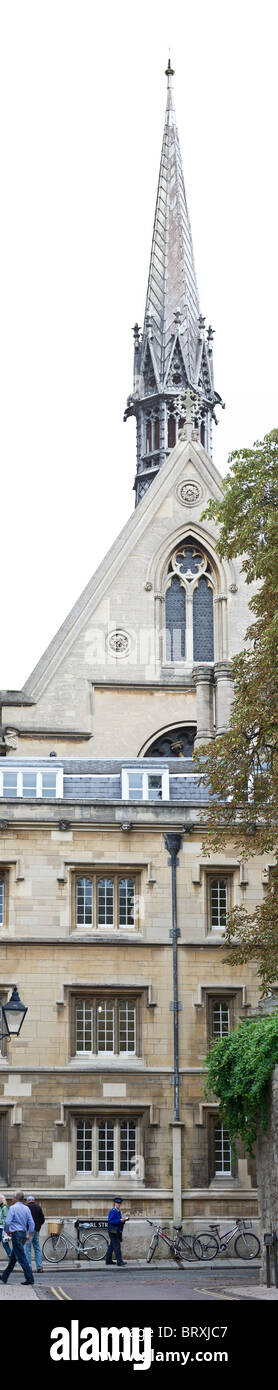 Turl street and Exeter college spire, Oxford university. Stock Photo