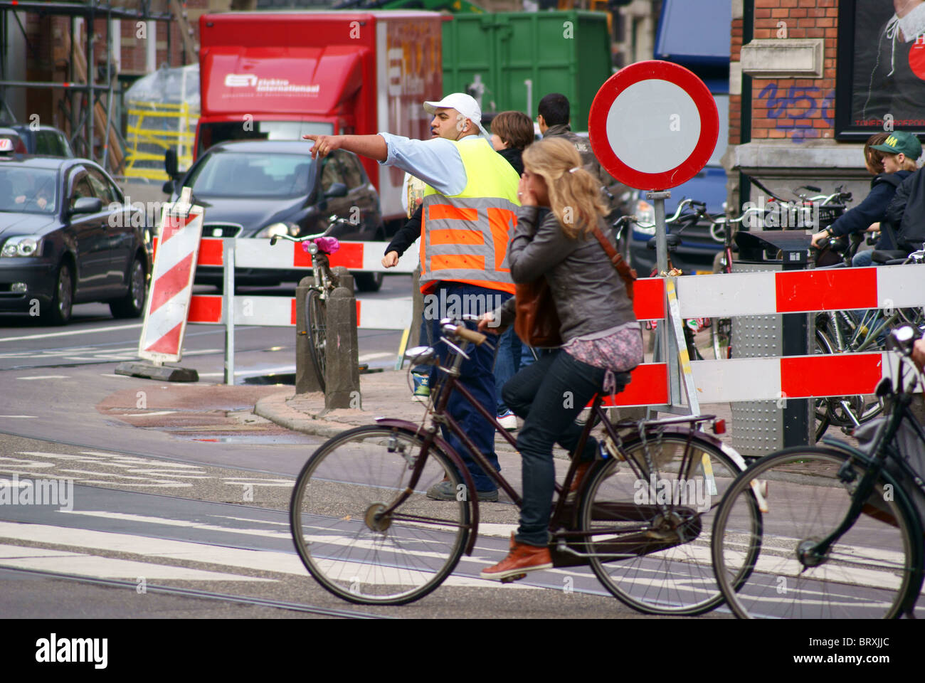 Traffic controller in Amsterdam, The Netherlands Stock Photo