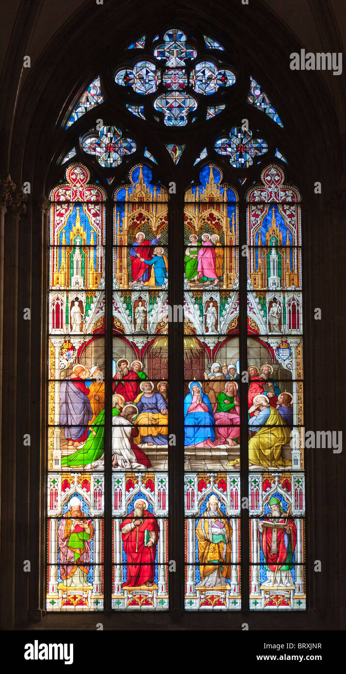 Ornamental Glass Windows in Cologne Cathedral Stock Photo Alamy