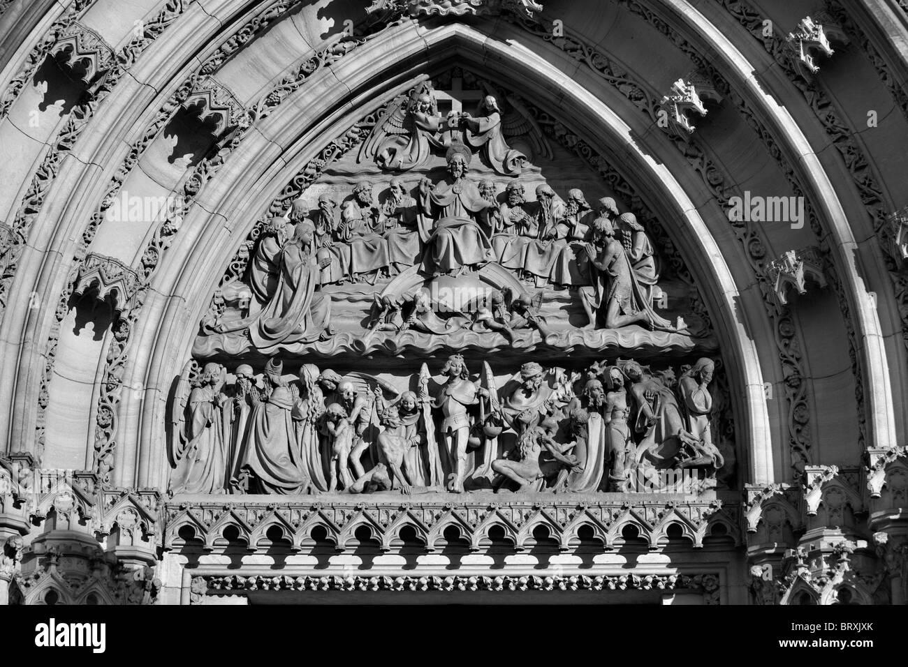 Detail of Prague gothic cathedral in Czech republic Stock Photo