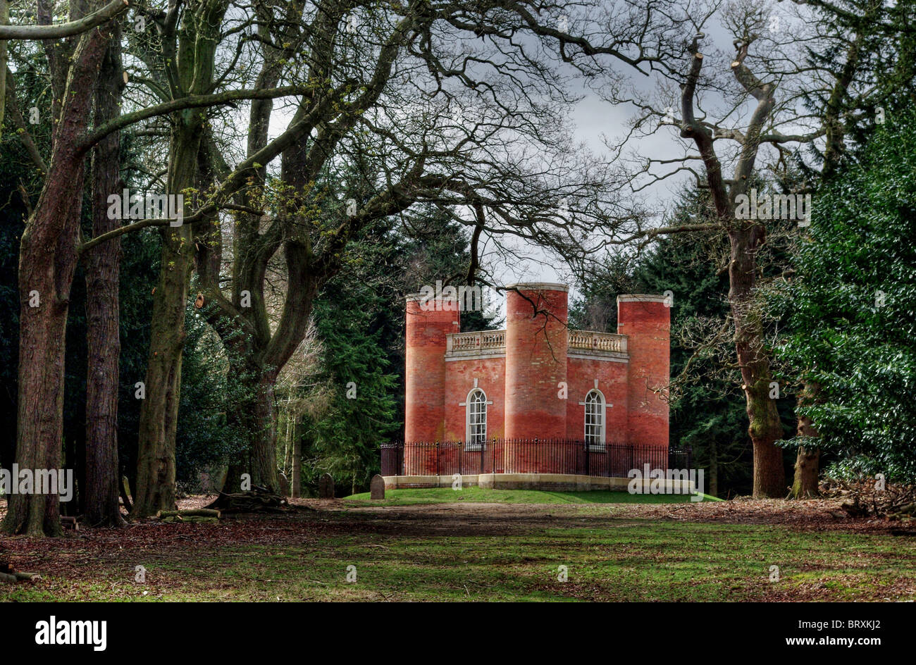 Queen Anne's Summerhouse, a folly on the Shuttleworth Estate, Old Warden, Bedfordshire, it was built in  1712 by Samuel Ongley Stock Photo