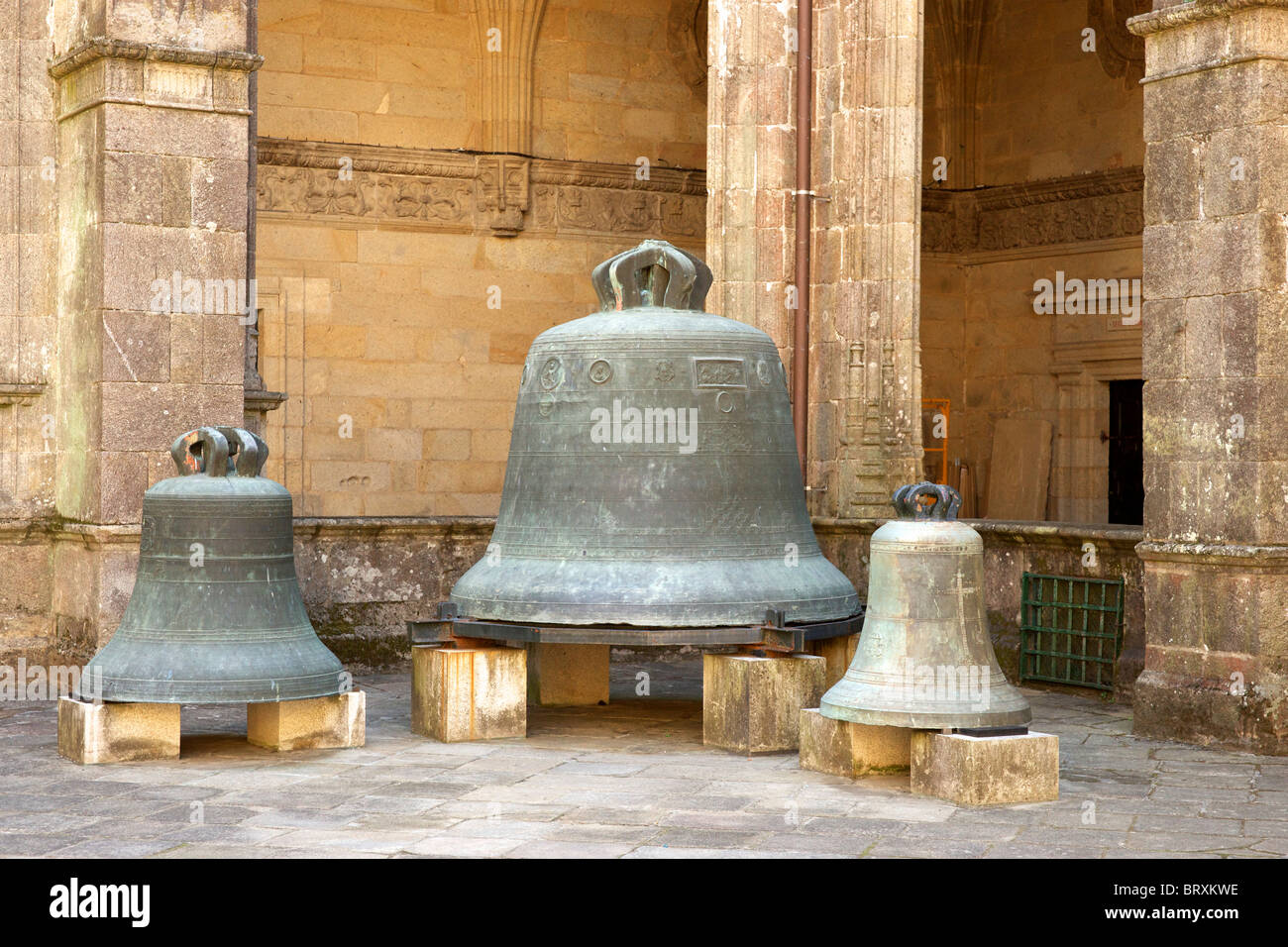Large bells at Santiago de Compostela Stock Photo