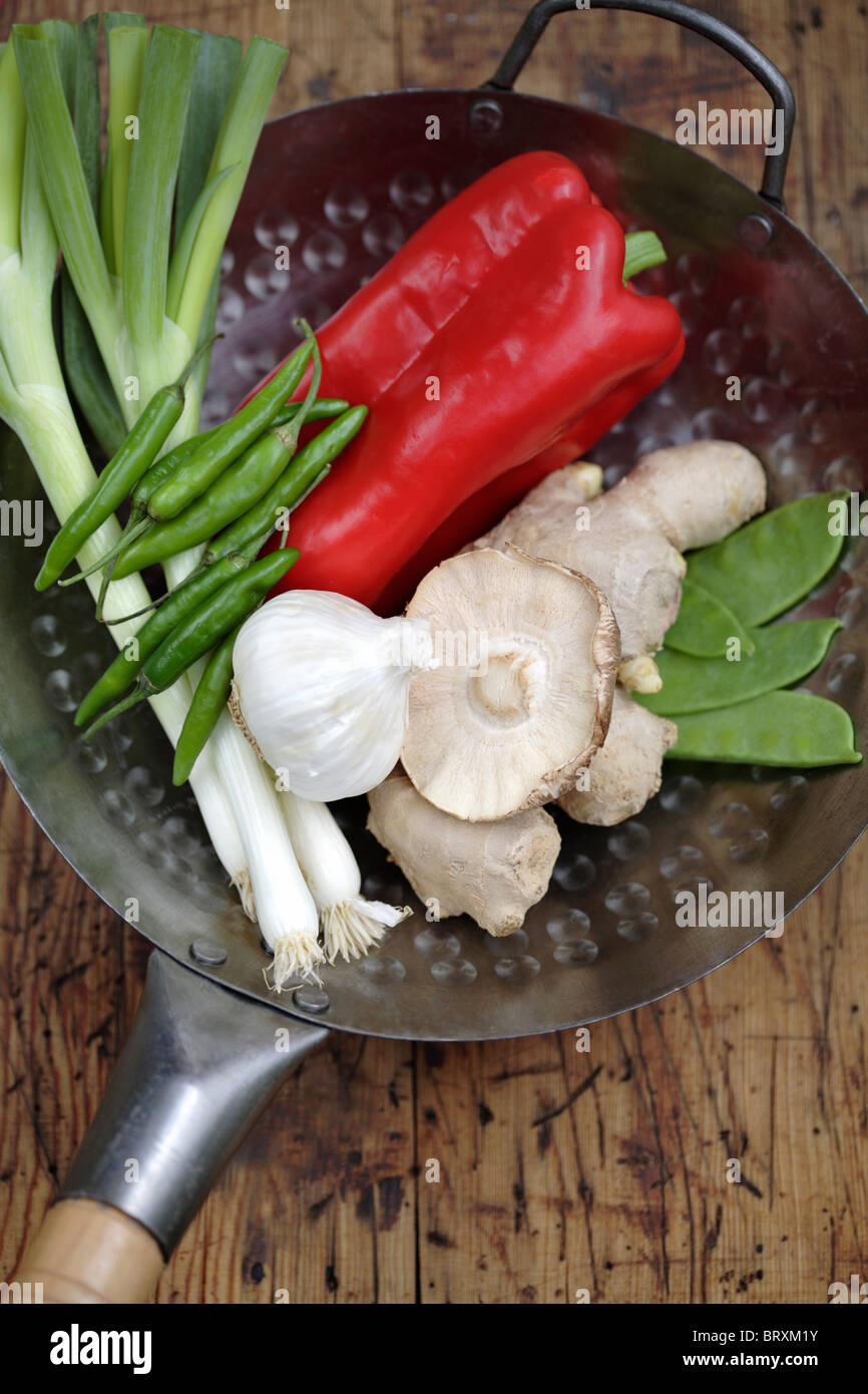 Close up of Asian stir fry ingredients Stock Photo