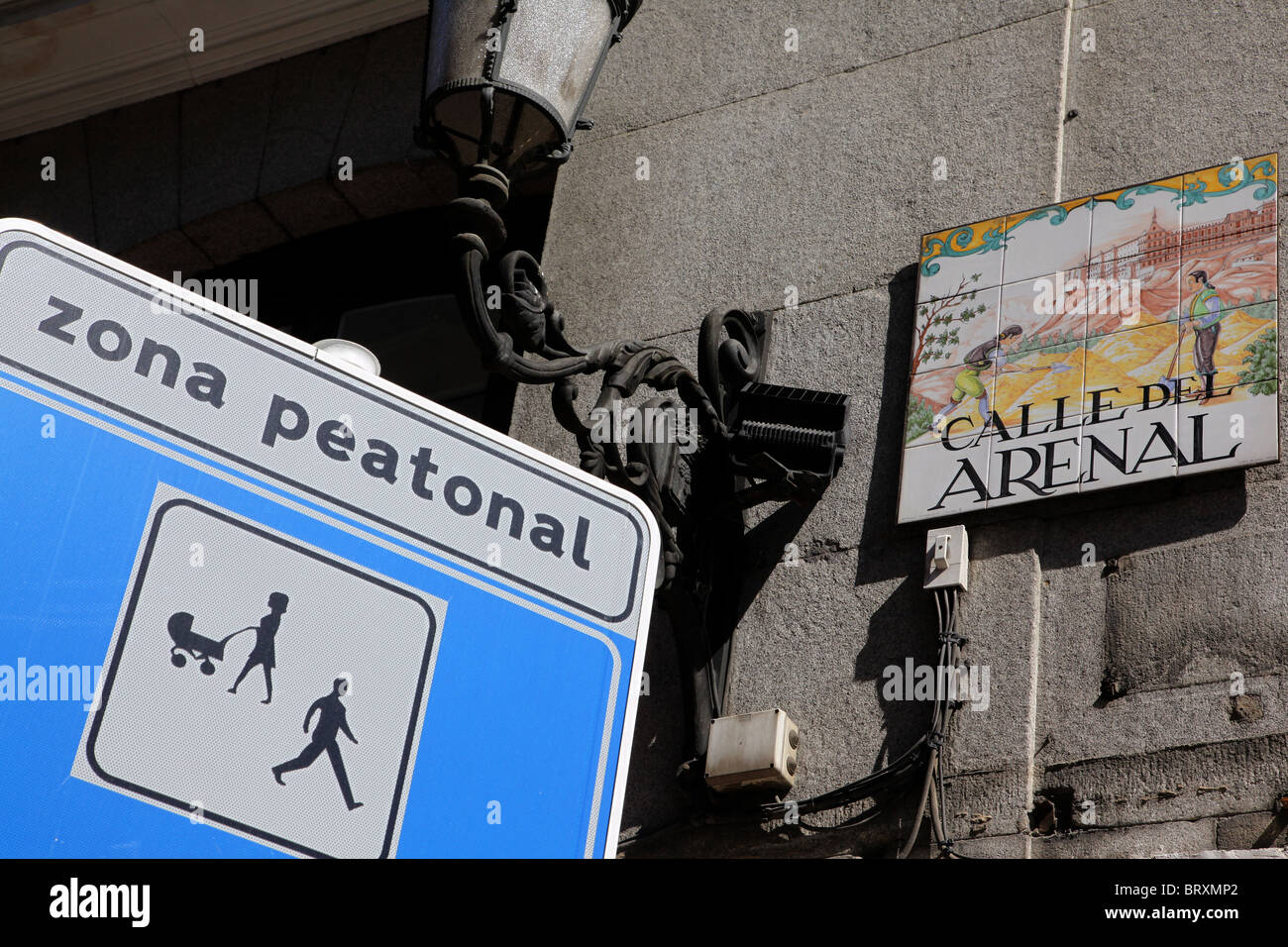 PEDESTRIAN STREET, (ZONA PEATONAL), CALLE ARENAL, MADRID, SPAIN Stock Photo