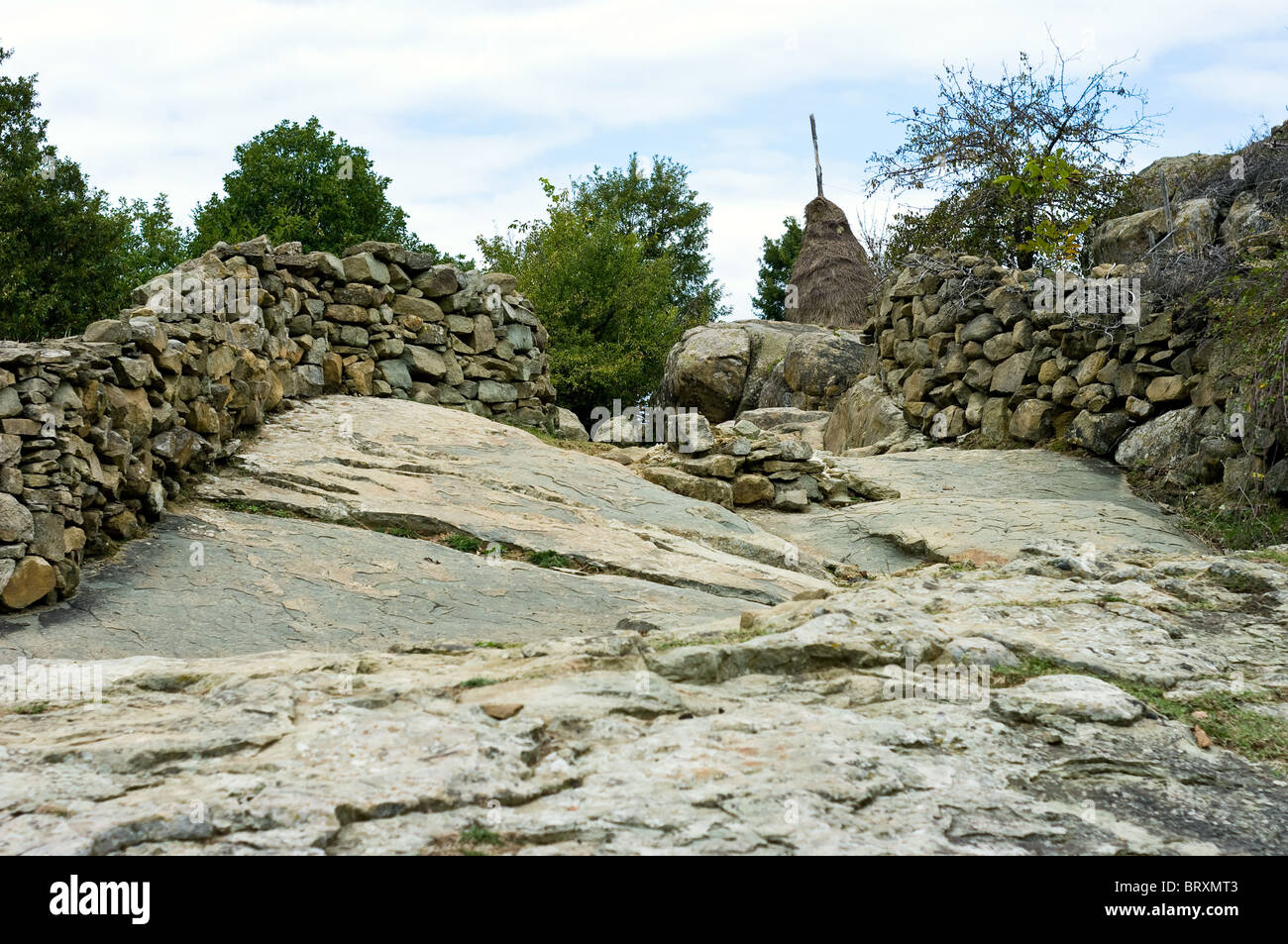 Stone Wall Fence Stock Photo - Alamy