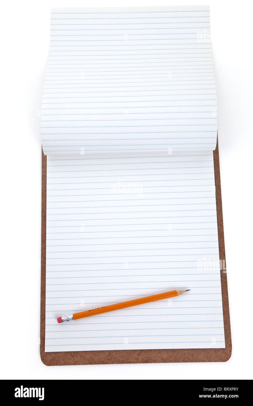 Clipboard and pencil close up Stock Photo - Alamy