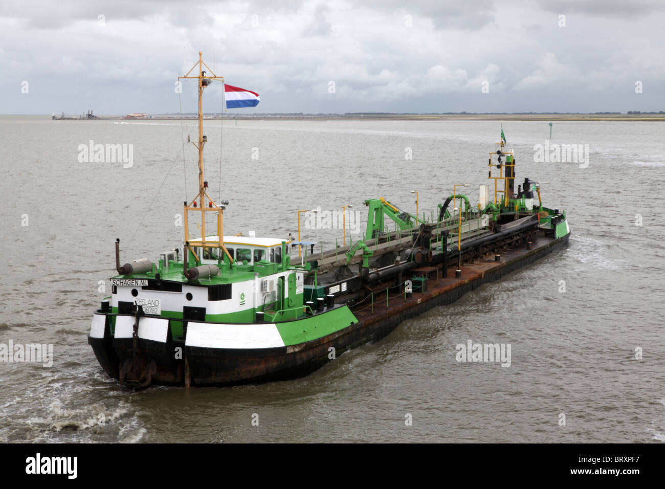 dredging barge in the netherlands Stock Photo