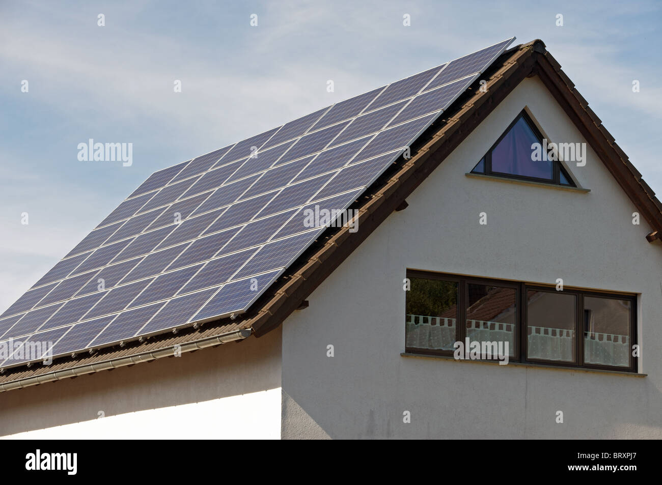 Solar energy house Stock Photo