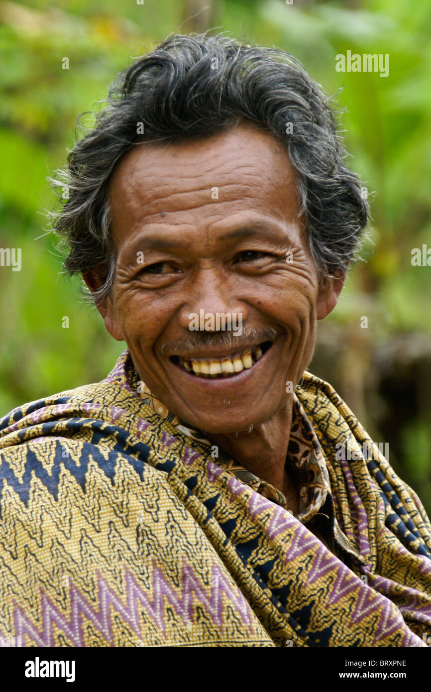 Smiling man, Tana Toraja, South Sulawesi, Indonesia Stock Photo