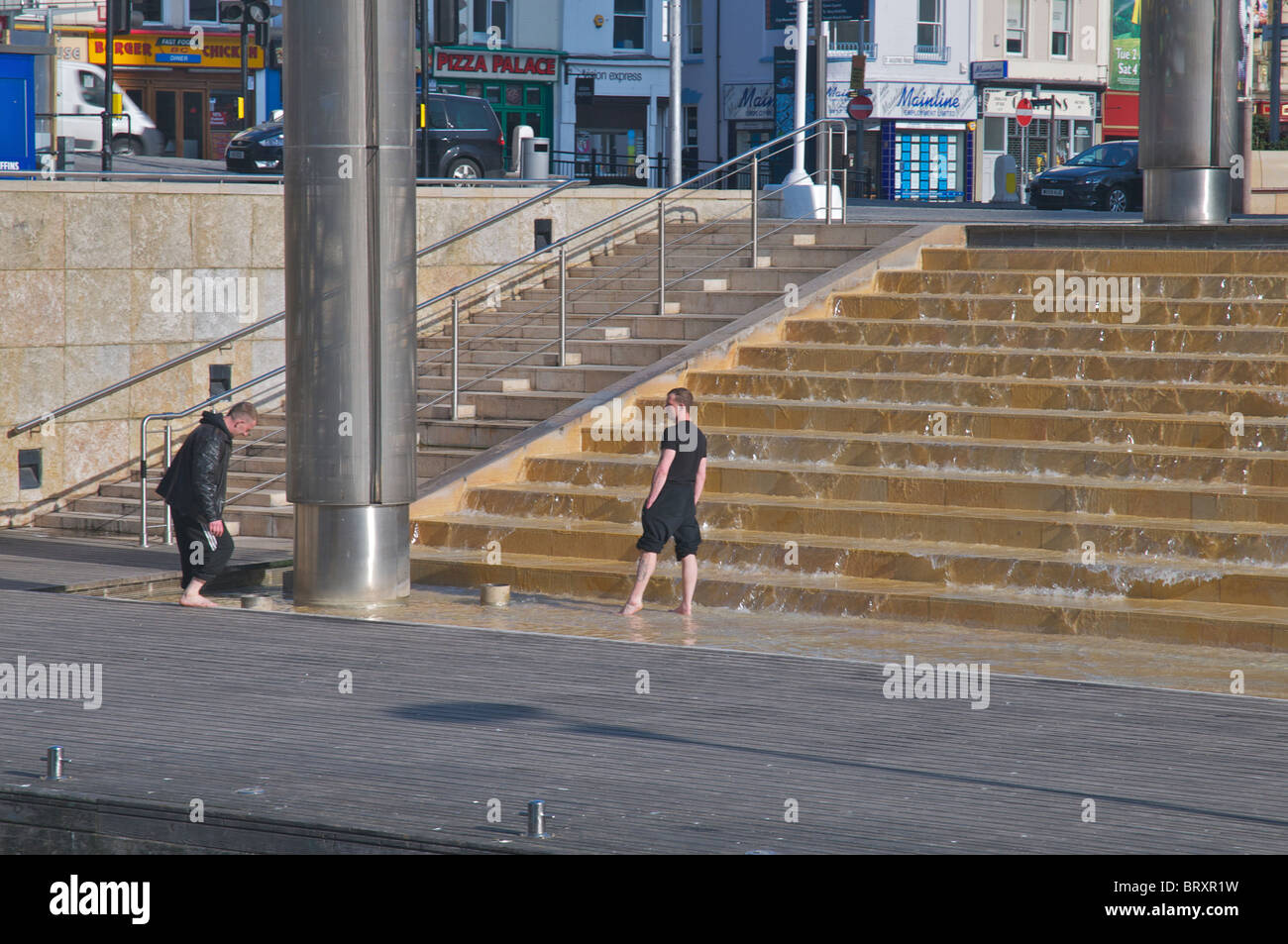 Ferry Landing at the fountains Anchor Road Bristol city centre Stock