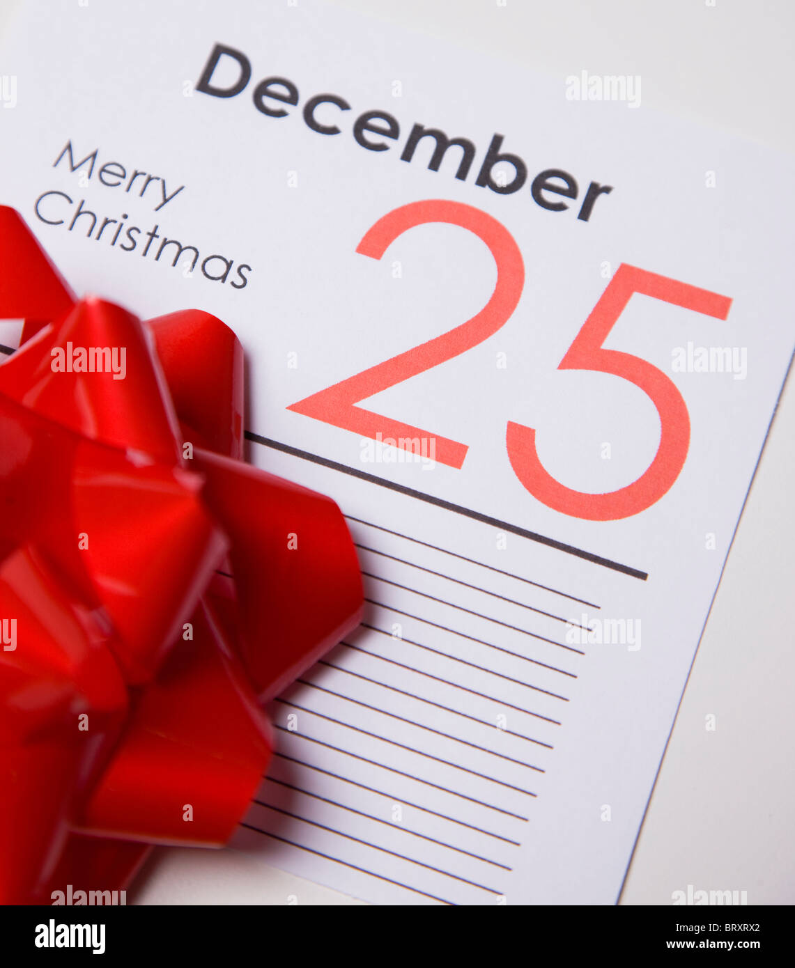 25th of December calendar card Stock Photo