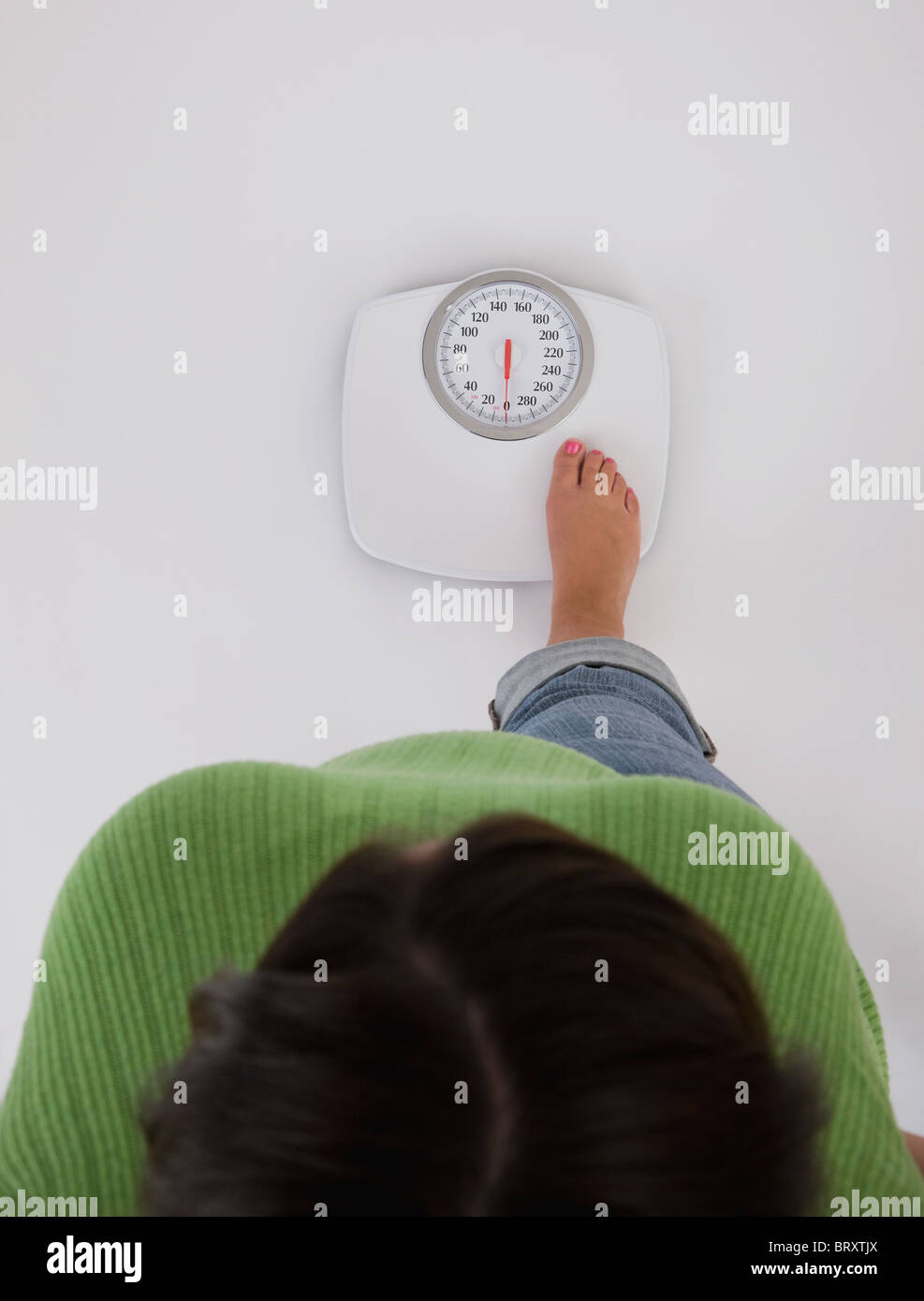 https://c8.alamy.com/comp/BRXTJX/woman-standing-on-weight-scales-view-from-above-BRXTJX.jpg