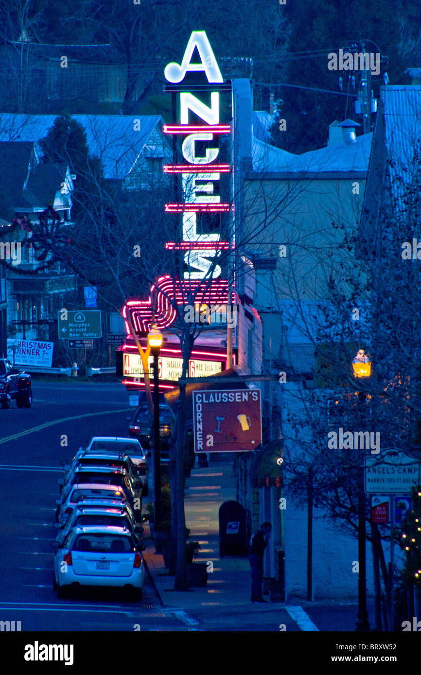Main Street in the Gold Rush town of Angels Camp, CA. The Angels