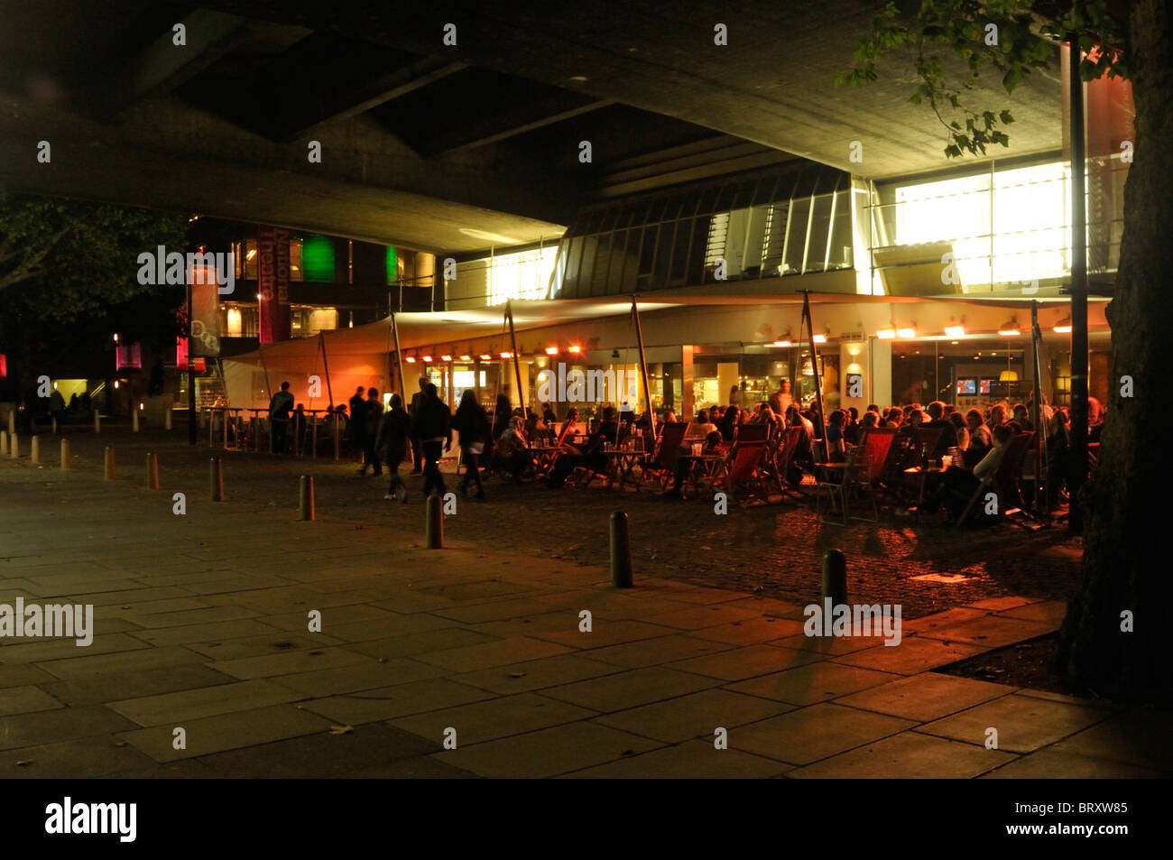 Outdoor seating at BFI Southbank, London, UK Stock Photo Alamy