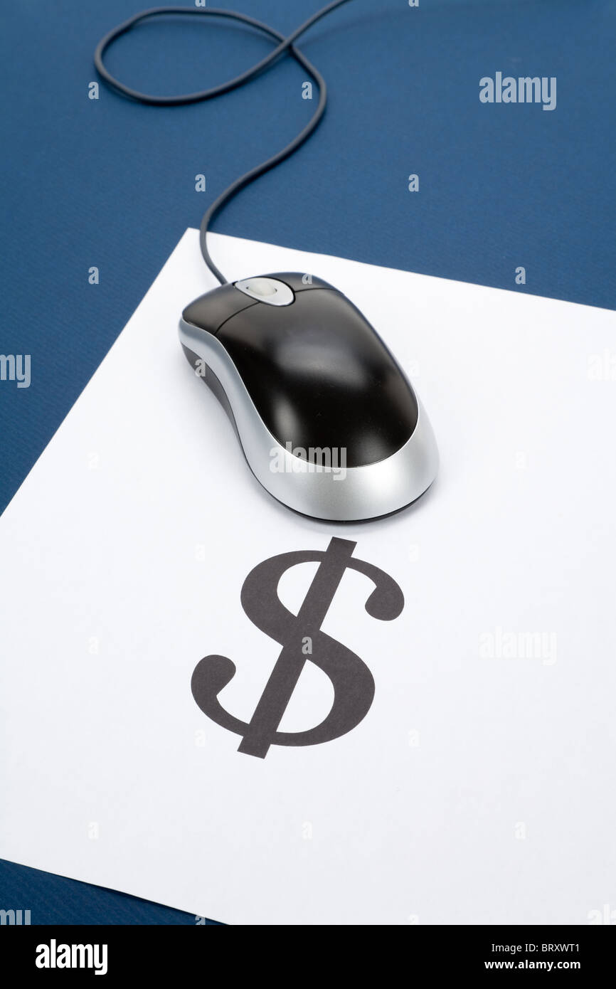 Computer mouse and dollar sign, Stock Photo Alamy