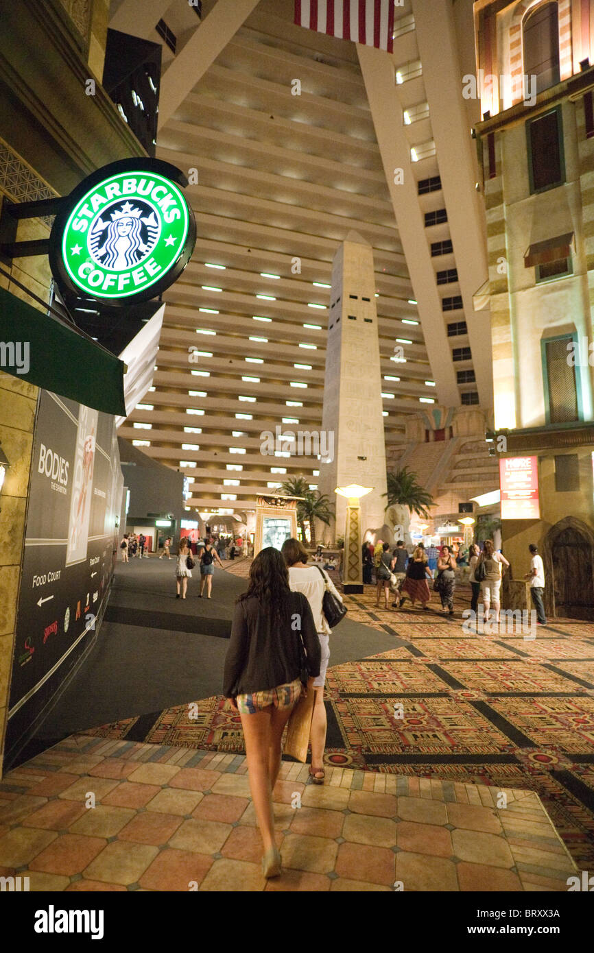 Starbucks coffee bar, the Luxor hotel, Las Vegas USA Stock Photo