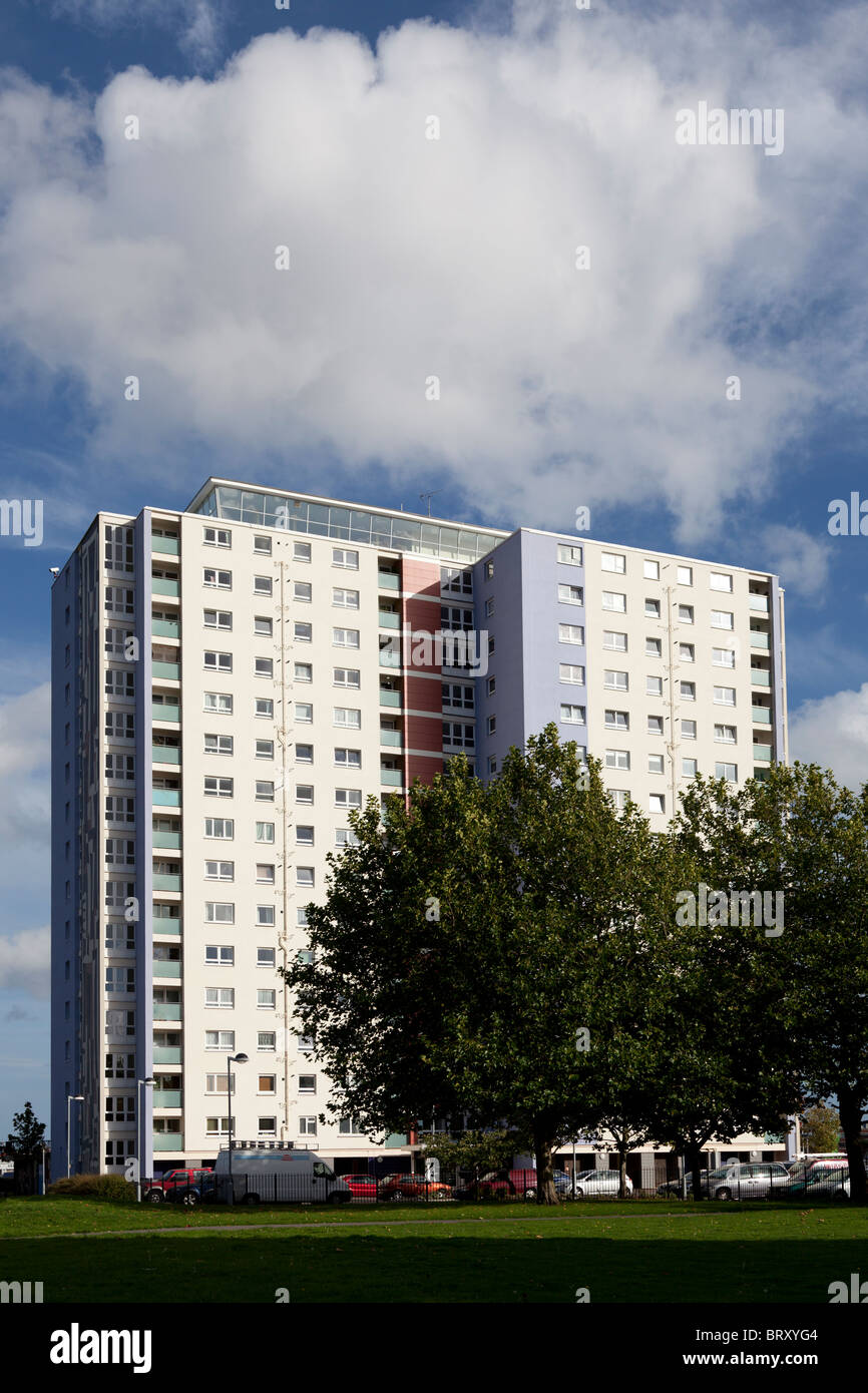 Tower blocks of flats at Gosport Stock Photo Alamy