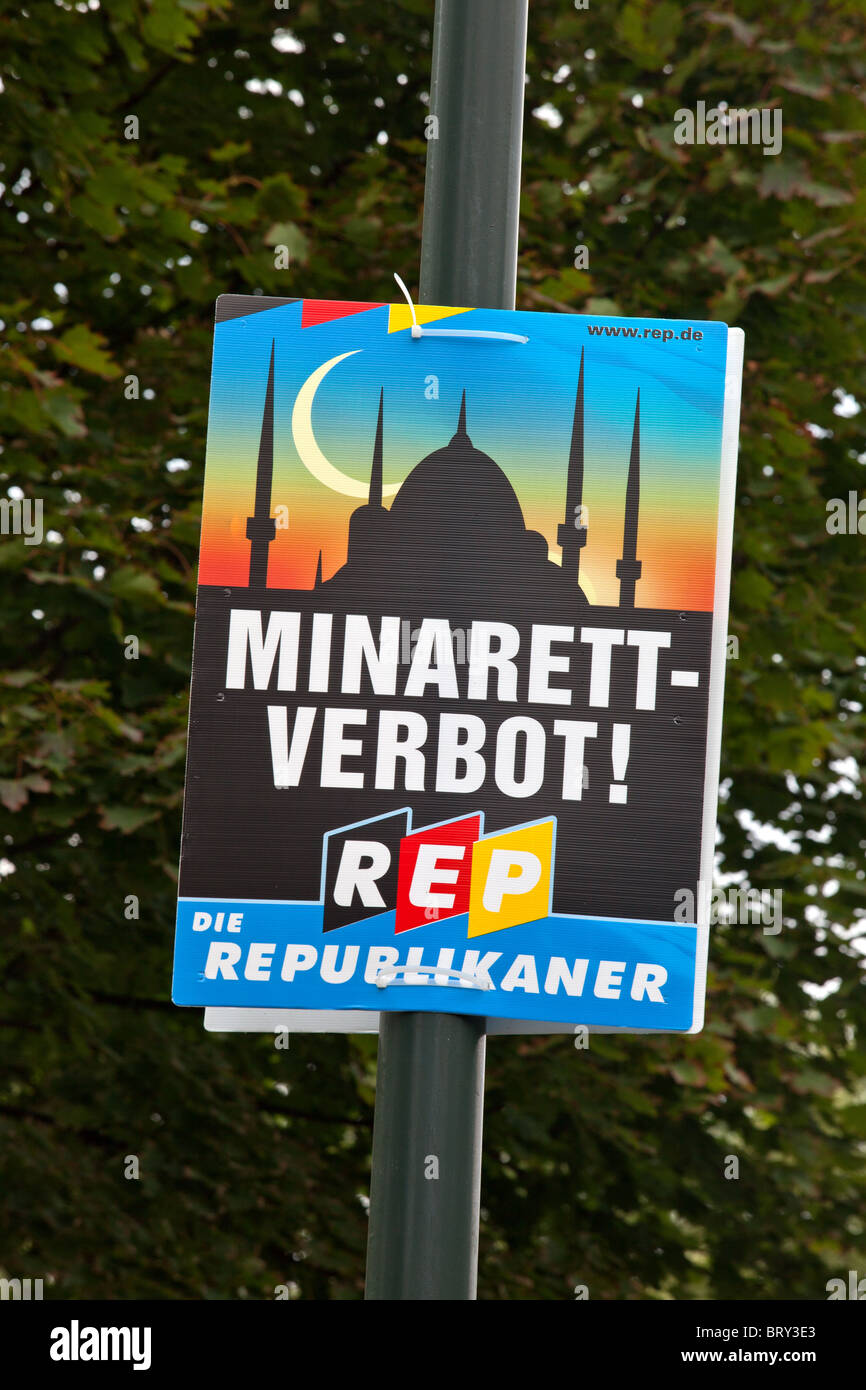 Anti Islam poster in Germany Stock Photo