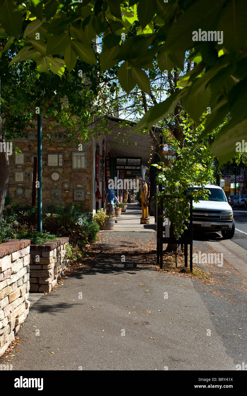 A scene from Murphys California old time downtown shopping area with