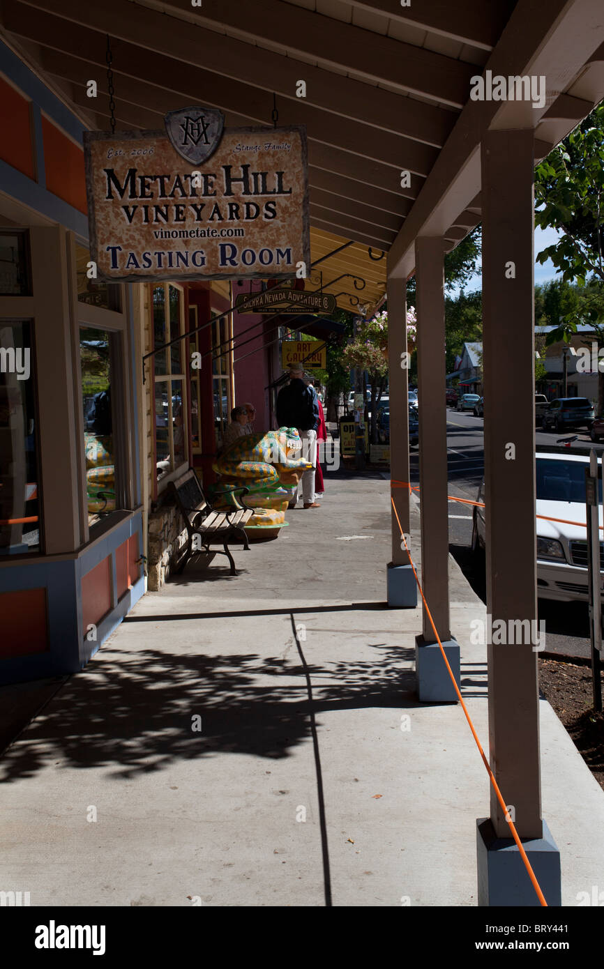 A scene from Murphys California old time downtown shopping area with