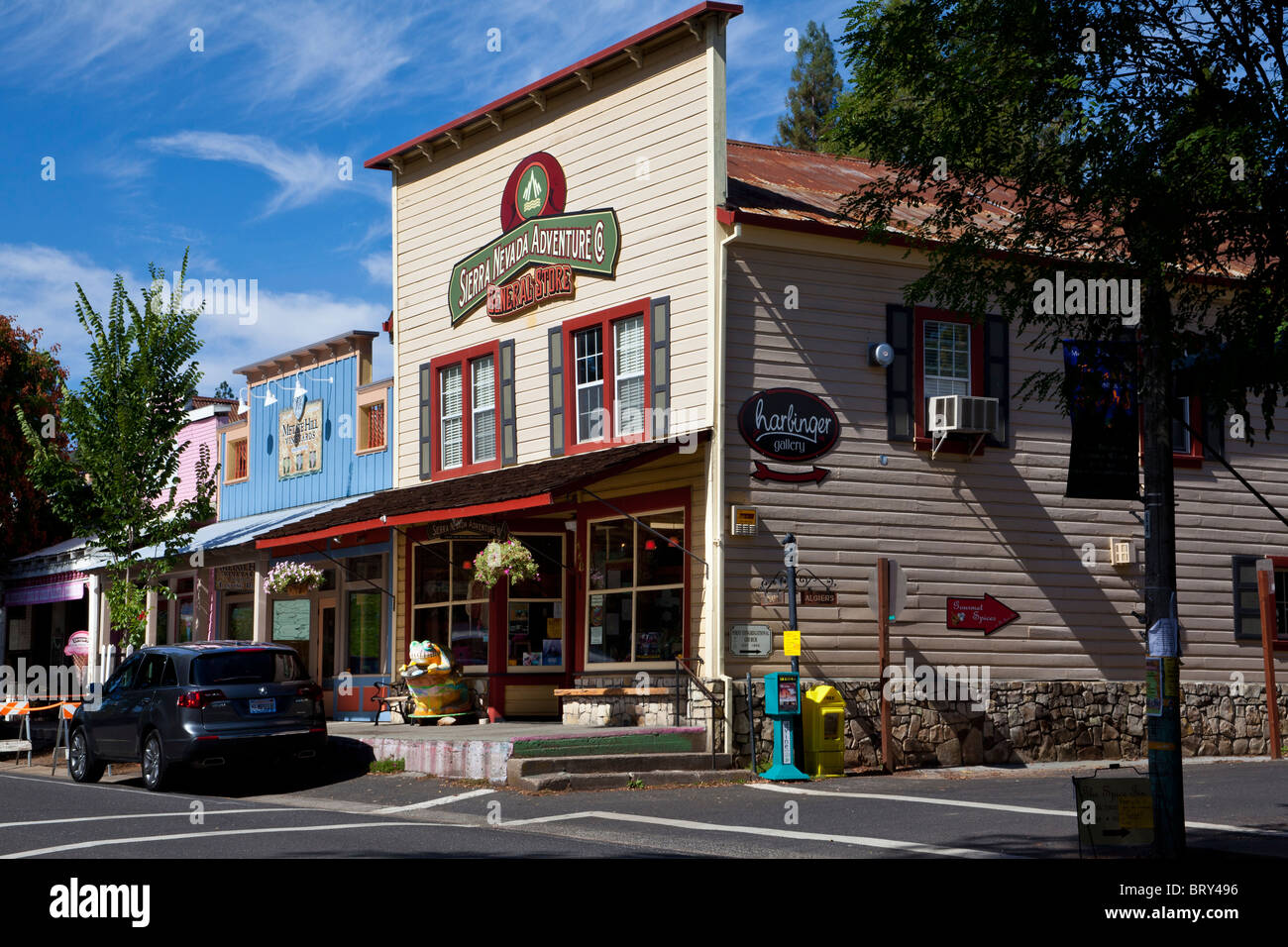 A scene from Murphys California old time downtown shopping area with