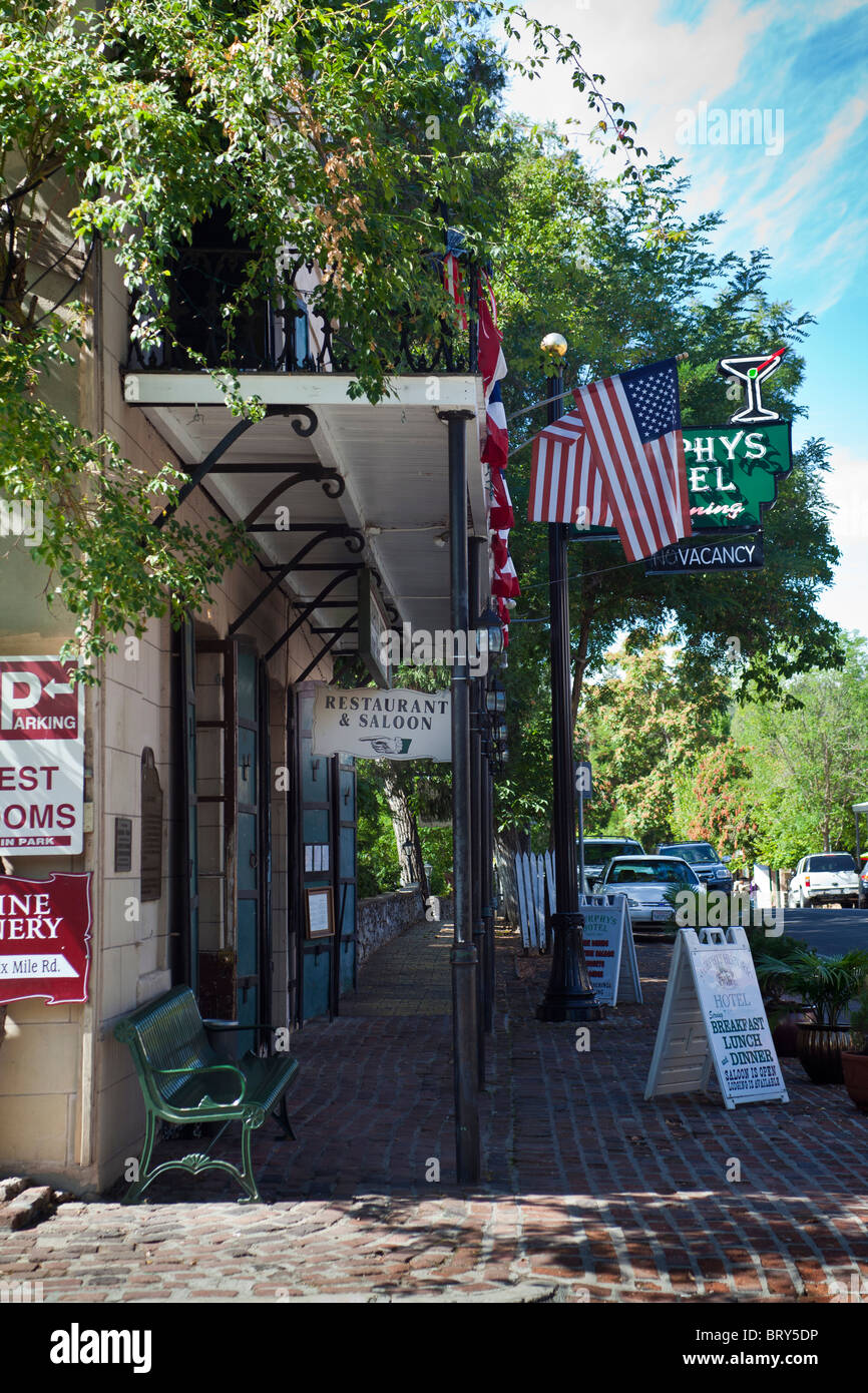 A scene from Murphys California old time downtown shopping area with