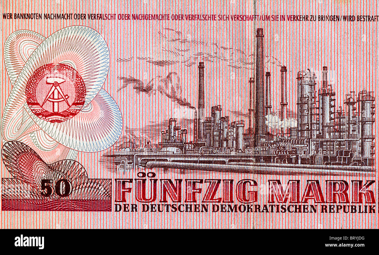 German Democratic Republic (East Germany) 50 Mark note Stock Photo